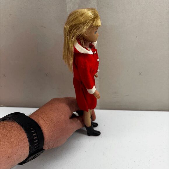 1964 Mattel Bendable Leg Blonde Skipper Original Box #1030 Red Outfit Black Boot - Picture 3 of 16